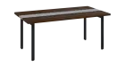 DOUBLE 200 pracovní stůl, kovová podnož černá, deska 36 mm, široký 2000 mm, ořech královský, vložená